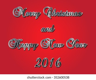 2016 Happy New Year and Merry Christmas.Vector illustration.