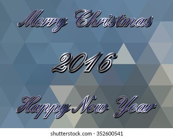 2016 Happy New Year and Merry Christmas.Vector illustration.