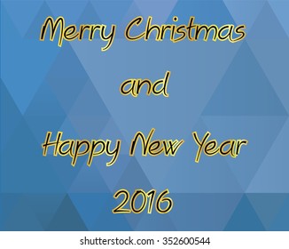 2016 Happy New Year and Merry Christmas.Vector illustration.