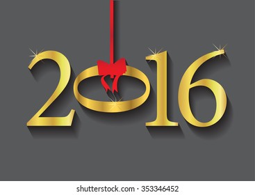 2016 Happy New Year and Merry Christmas.Vector illustration.