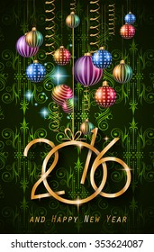 2016 Happy New Year and Merry Christmas Background for Seasonal Greetings Cards, Parties Flyer, Dinner Event Invitations, Xmas Cards and sp on.