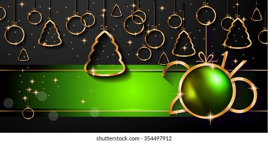 2016 Happy New Year and Merry Christmas Background for Seasonal Greetings Cards, Parties Flyer, Dinner Event Invitations, Xmas Cards and sp on.