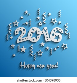 2016 Happy new year modern vector background, Funny Year of the Monkey, Vector illustration Eps 10