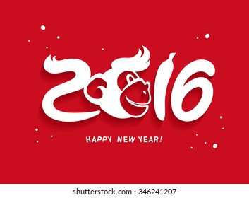 2016. Happy New Year. The New Year of Monkey