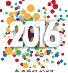 2016 Happy New Year multi color background.vector.