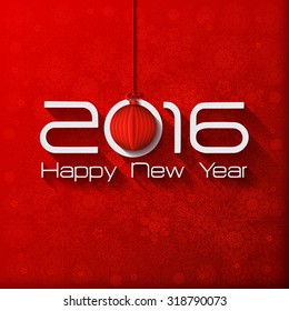 2016 Happy New Year Origami Merry Christmas Ball greeting card and background.