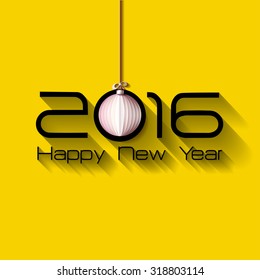 2016 Happy New Year Origami Merry Christmas Ball greeting card and background.