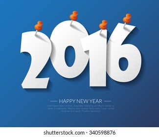 2016 Happy New Year pin board background.vector.