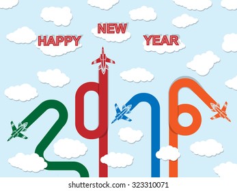 2016 HAPPY NEW YEAR PLANE