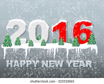 2016 HAPPY NEW YEAR SNOW