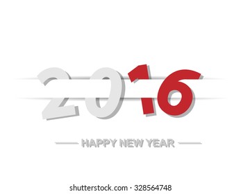 2016 HAPPY NEW YEAR TEXT DESIGN WITH SHADOWS