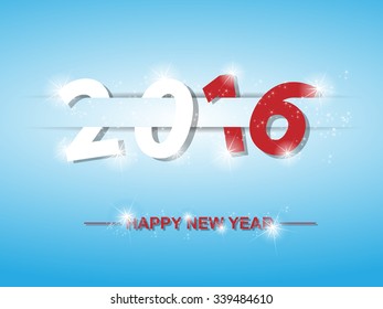 2016 HAPPY NEW YEAR TEXT DESIGN WITH SHADOWS AND STARS