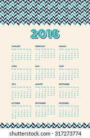 2016 Herringbone Calendar