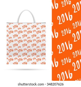 2016. Holiday pattern over paper package.  Seamless pattern. Vector EPS File contains seamless patterns under clipping mask and in swatches.