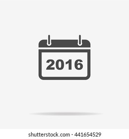 2016 icon. Vector concept illustration for design.