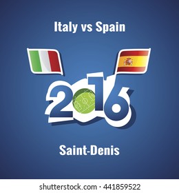 2016 Italy vs Spain vector blue background
