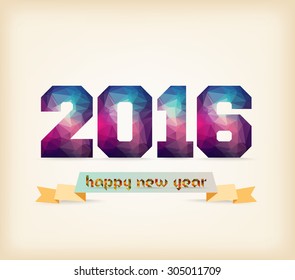 2016 Label Badge. Geometrical background