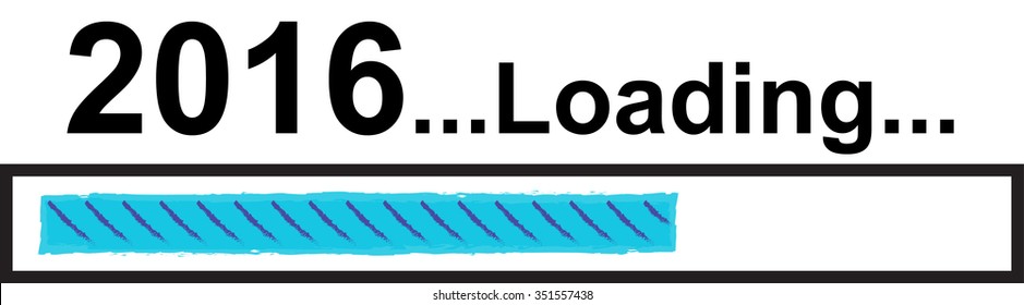 2016 loading, progress bar design. Happy New Year Vector