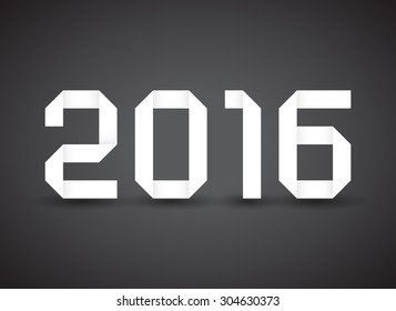 2016 logotype created from origami, illustration