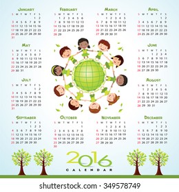 2016 Love the world calendar. Save the planet.