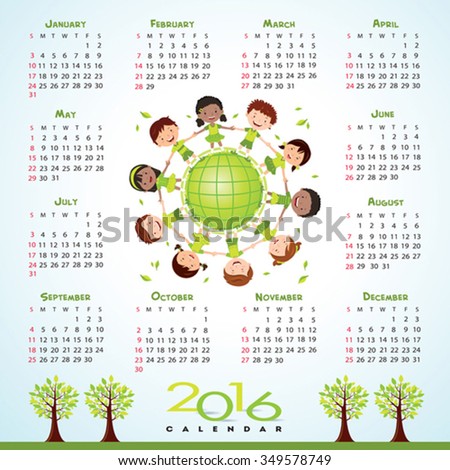 2016 Love the world calendar. Save the planet.