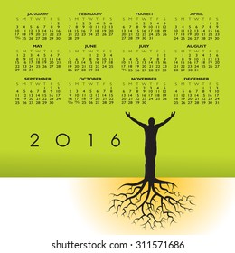 2016 man with roots calendar