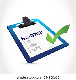 2016 so many things. to do list clipboard illustration design graphic