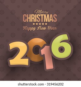 2016 Merry Christmas and Happy New Year Retro Background
