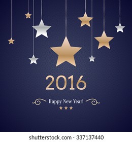 2016. Merry Christmas and Happy New Year. Vector illustration