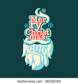 2016. Merry Christmas and Happy New Year. Vector illustration
