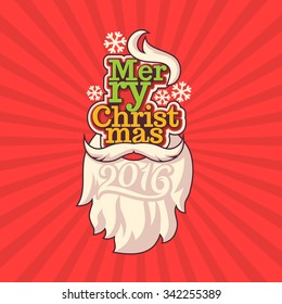 2016. Merry Christmas and Happy New Year. Vector illustration