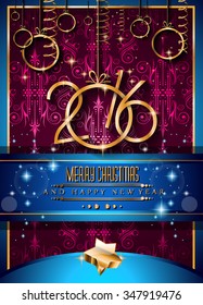 2016 Merry Christmas and Happy New Year Background for Seasonal Greetings Cards, Parties Flyer, Dineer Event Invitations, Xmas Cards and sp on.
