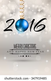 2016 Merry Christmas and Happy New Year Background for Seasonal Greetings Cards, Parties Flyer, Dineer Event Invitations, Xmas Cards and sp on.