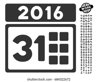 2016 Month icon with black bonus people images. 2016 Month vector illustration style is a flat gray iconic symbol for web design, app user interfaces.