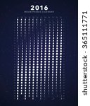 2016 moon phases calendar vector