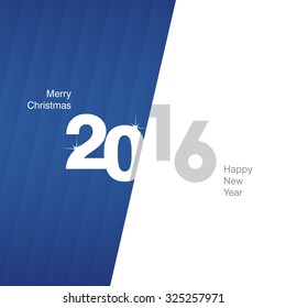 2016 New Year blue white gray background