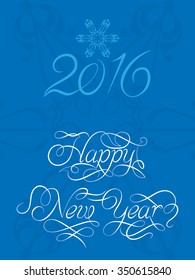 2016 New Year Calligraphy Design Vector Art