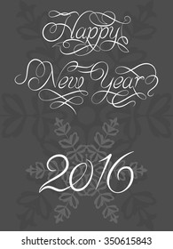 2016 New Year Calligraphy Design Vector Art