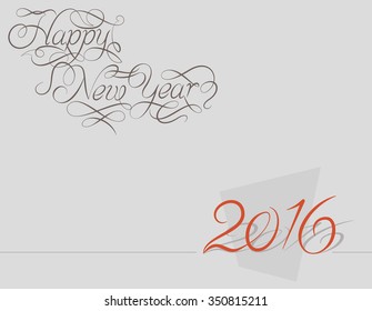 2016 New Year Calligraphy Design Vector Art