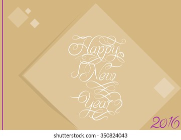 2016 New Year Calligraphy Design Vector Art