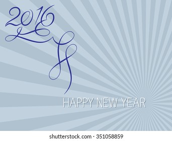 Arte vector de diseño de caligrafía de Año Nuevo 2016