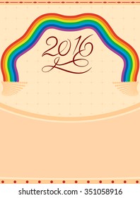 Arte vector de diseño de caligrafía de Año Nuevo 2016