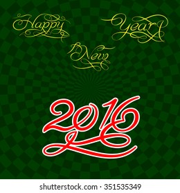 2016 New Year Calligraphy Design Vector Art