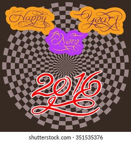 2016 New Year Calligraphy Design Vector Art