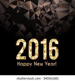 2016 New Year card with geometric background