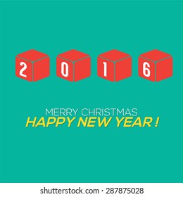 2016 New Year Card Vector Illustration