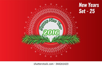2016 New Year and Christmas greeting card. Vector illustration.  Ornament Wallpaper.