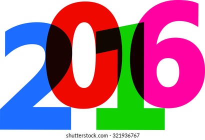 Neujahrszeichen 2016 Vektorgrafik.