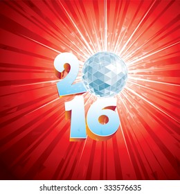 2016 New Year Disco Ball with reflections.
