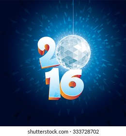 2016 New Year Disco Ball with reflections.